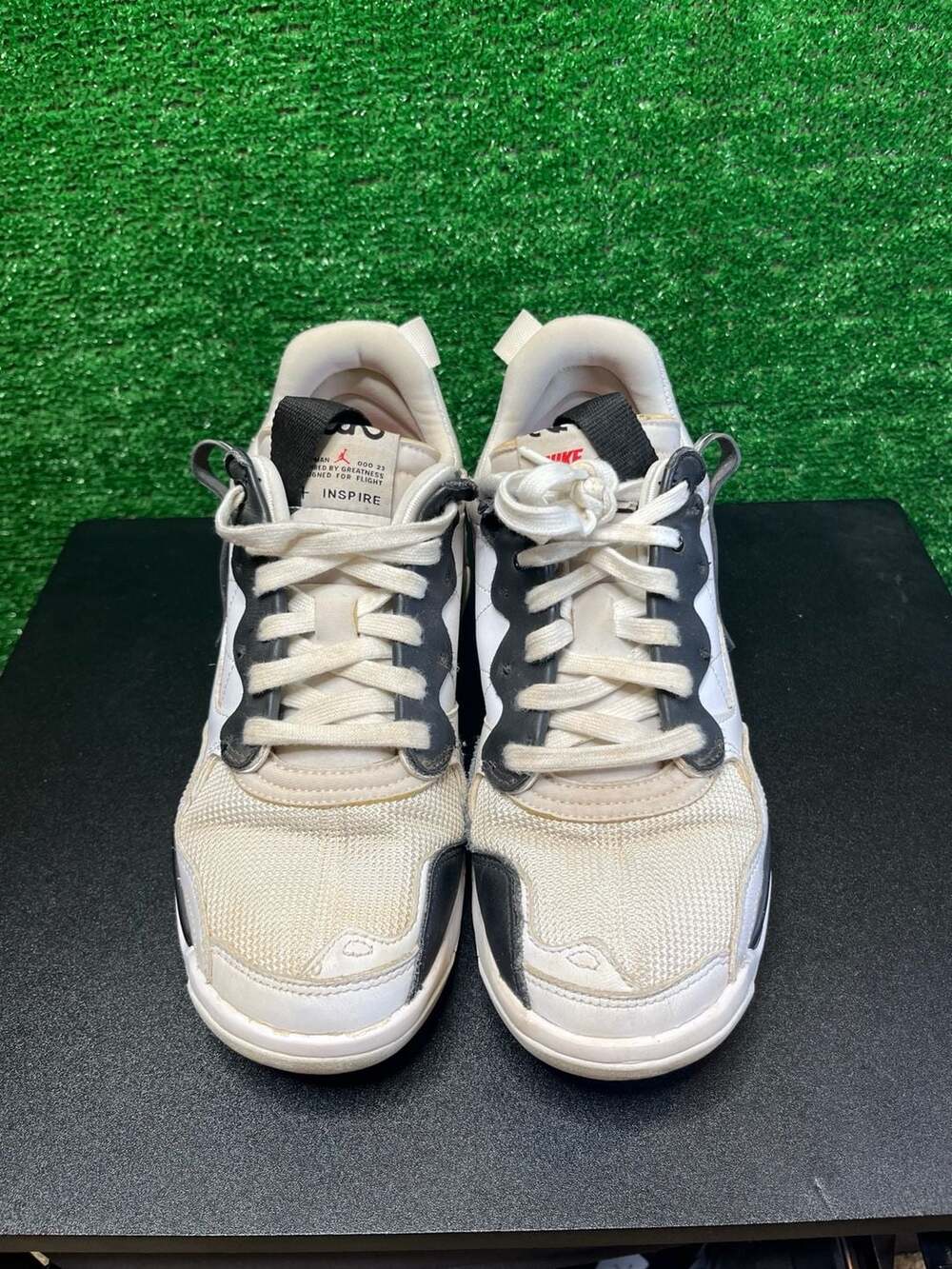 Jordan MA2 White Black University Red Sneakers
